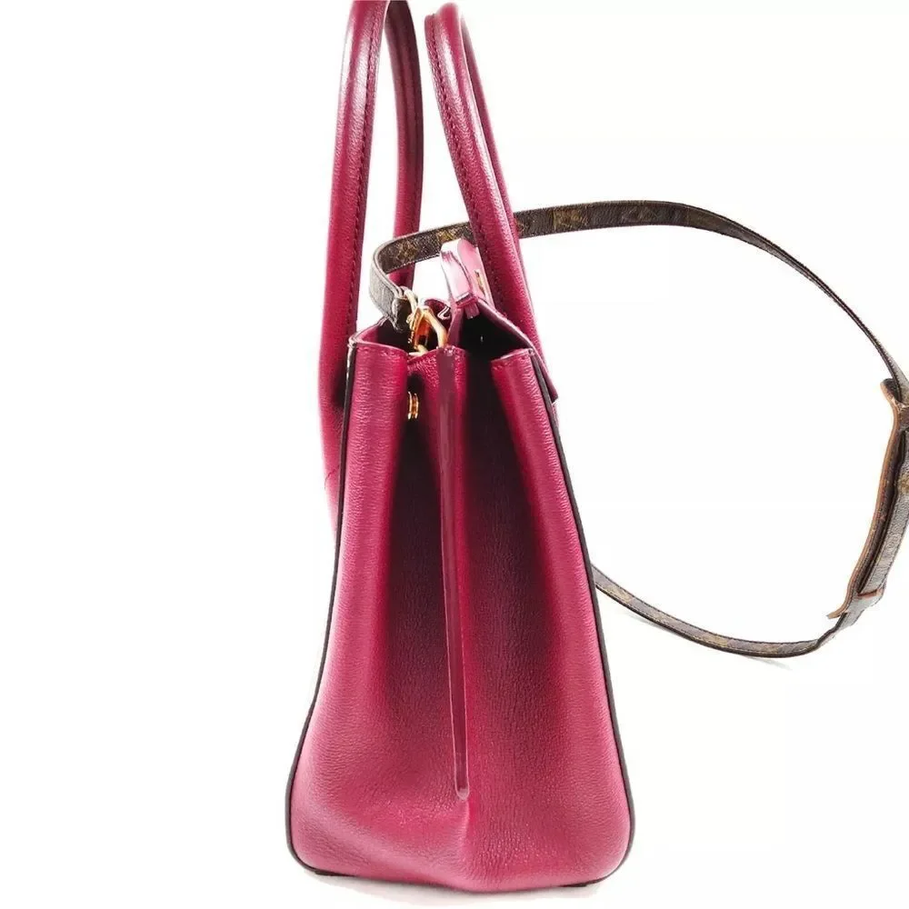 Auth Louis Vuitton Brown Maroon LV Florine Monogram 2way Satchel